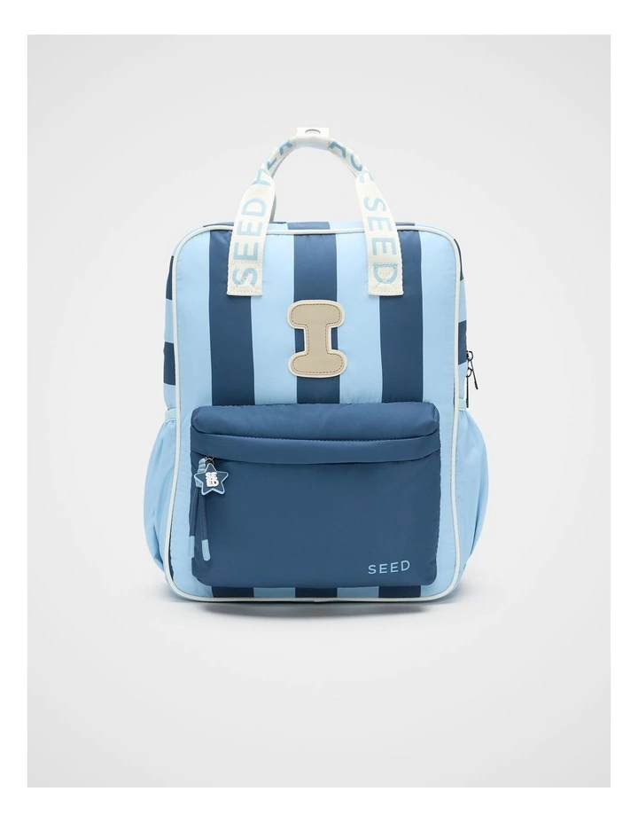 Blue Stripe Initial Backpack image 1