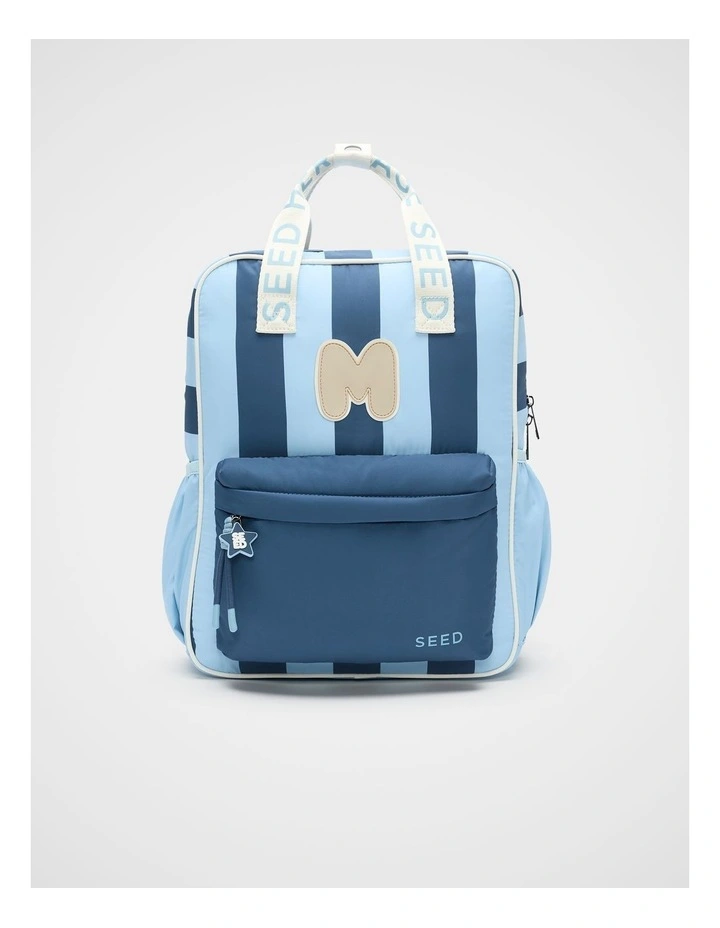 Blue Stripe Initial Backpack image 1
