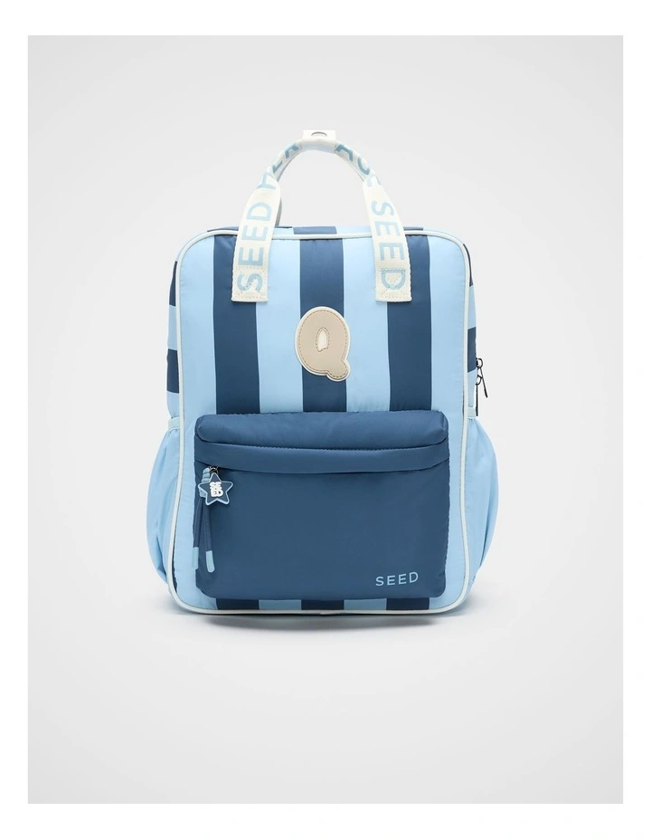 Blue Stripe Initial Backpack image 1