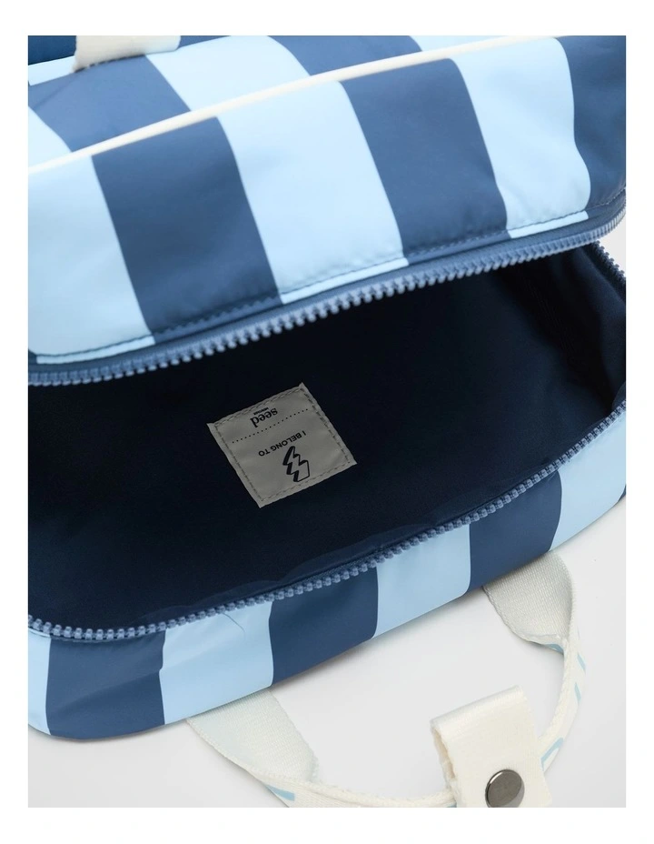 Blue Stripe Initial Backpack image 3