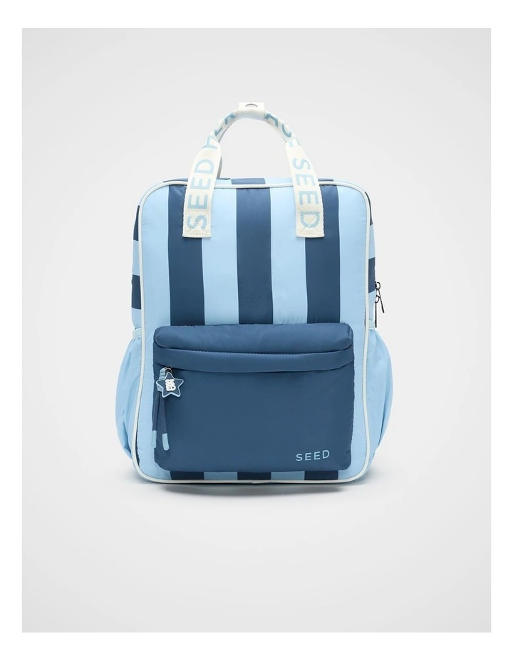 Blue Stripe Initial Backpack image 1