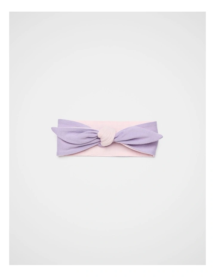 Colour Block Fabric Headband in Lilac Multi image 1
