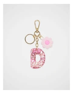 Pink Stripe Initial Keyring