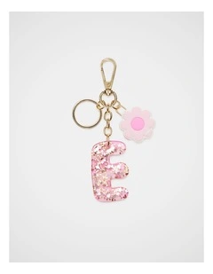Pink Stripe Initial Keyring