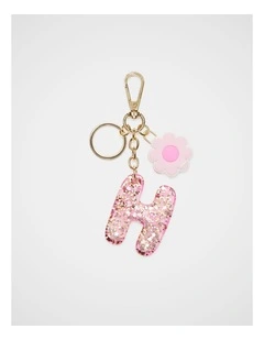 Pink Stripe Initial Keyring