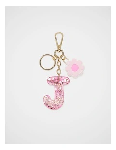 Pink Stripe Initial Keyring