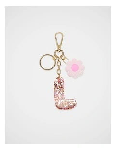 Pink Stripe Initial Keyring
