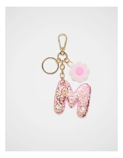 Pink Stripe Initial Keyring