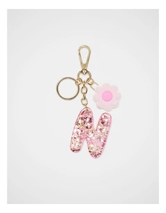 Pink Stripe Initial Keyring