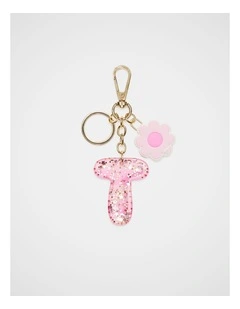 Pink Stripe Initial Keyring