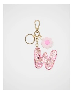 Pink Stripe Initial Keyring