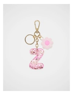 Pink Stripe Initial Keyring