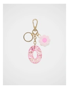 Pink Stripe Initial Keyring