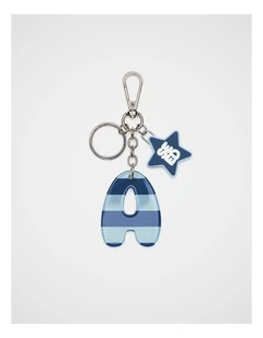 Blue Stripe Initial Keyring