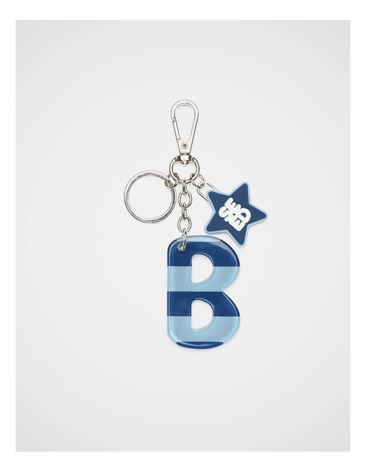 Blue Stripe Initial Keyring image 1