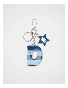 Blue Stripe Initial Keyring