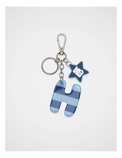 Blue Stripe Initial Keyring