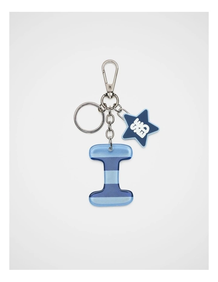 Blue Stripe Initial Keyring image 1