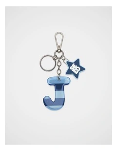 Blue Stripe Initial Keyring