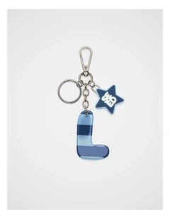 Blue Stripe Initial Keyring