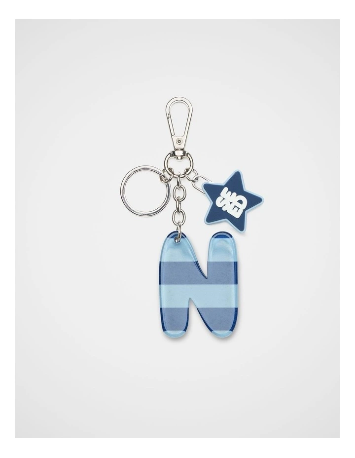 Blue Stripe Initial Keyring image 1