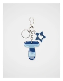 Blue Stripe Initial Keyring