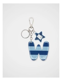 Blue Stripe Initial Keyring