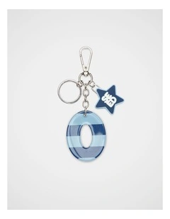 Blue Stripe Initial Keyring