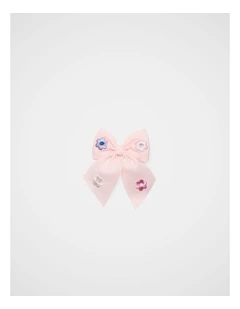 Embroidered Flower Bow Duck Clip