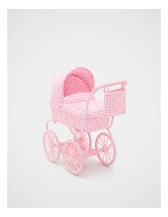 Gingham Junior Vintage Doll Pram