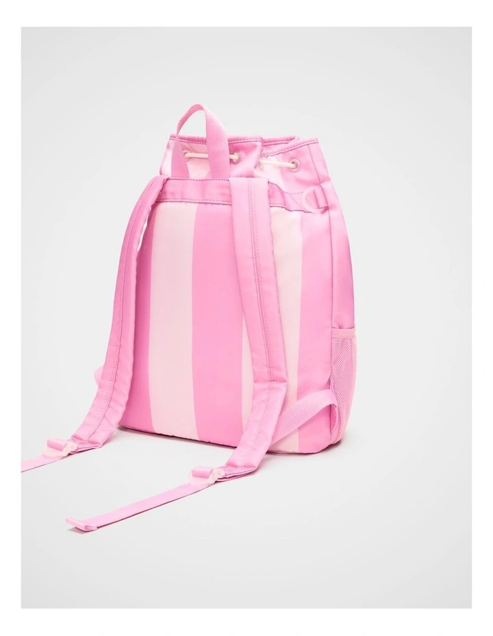 Swim Backpack in Candy Pink Stripe image 3