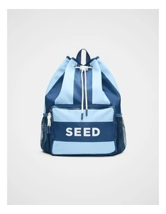 Swim Backpack in Washed Navy Stripe