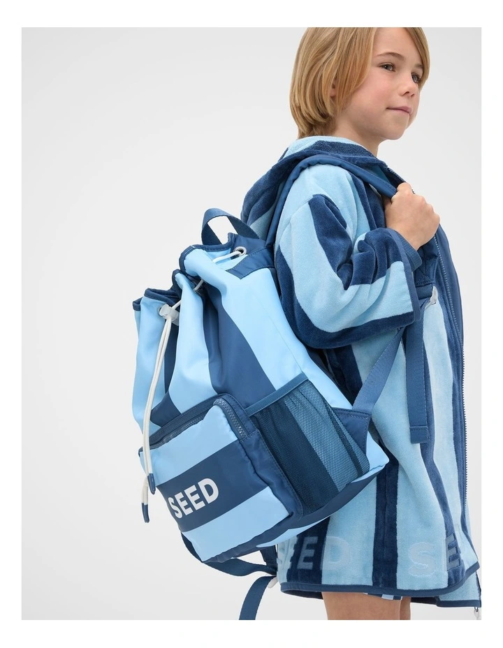 Swim Backpack in Washed Navy Stripe image 2