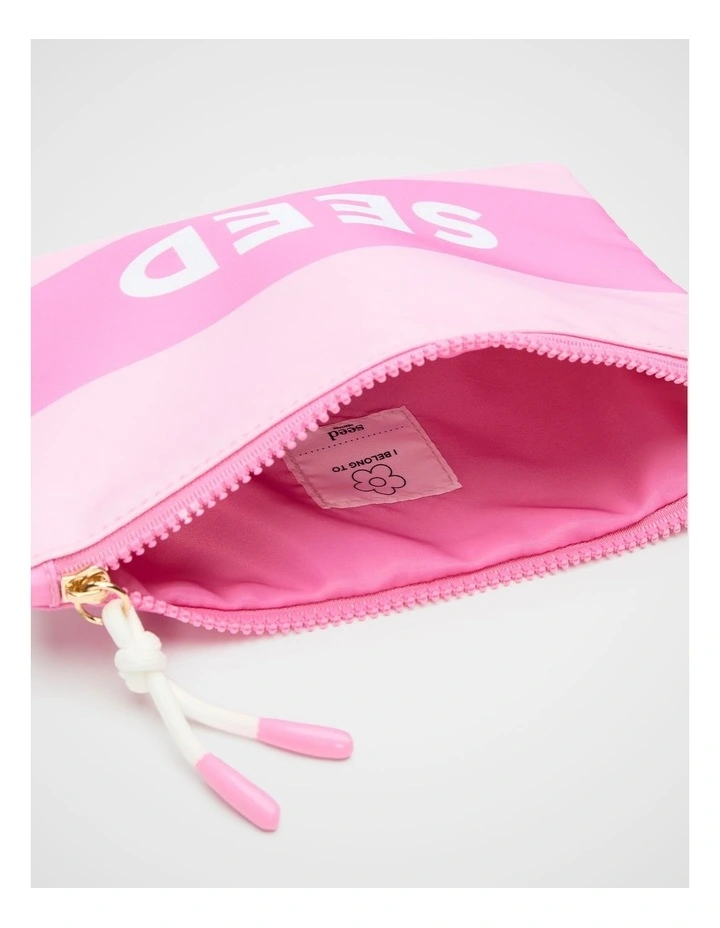 Swim Pouch in Candy Pink Stripe image 2
