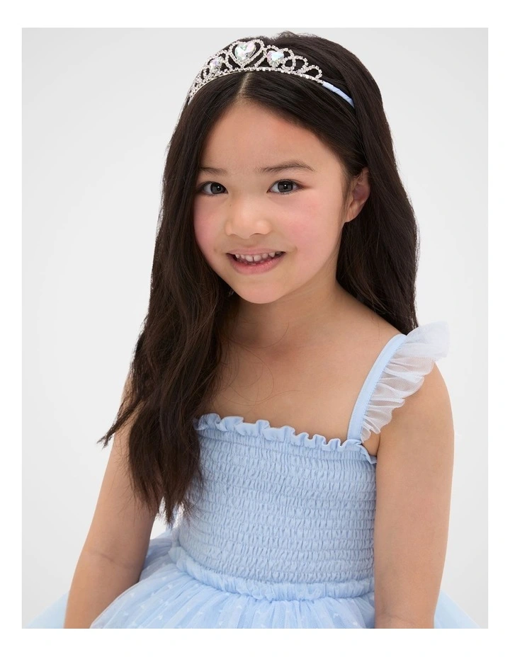 Crystal Heart Tiara in Ice Blue image 2