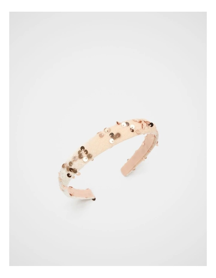 Sequin Headband in Neutral image 1