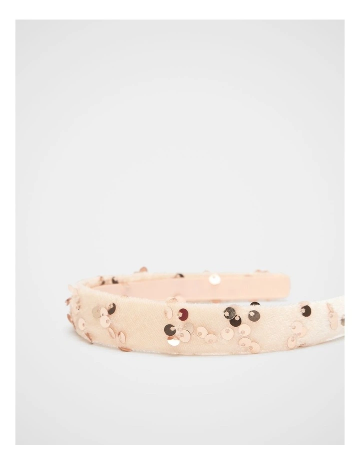 Sequin Headband in Neutral image 3