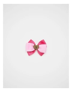 Two-Tone Grosgrain Bow Duck Clip in Watermelon