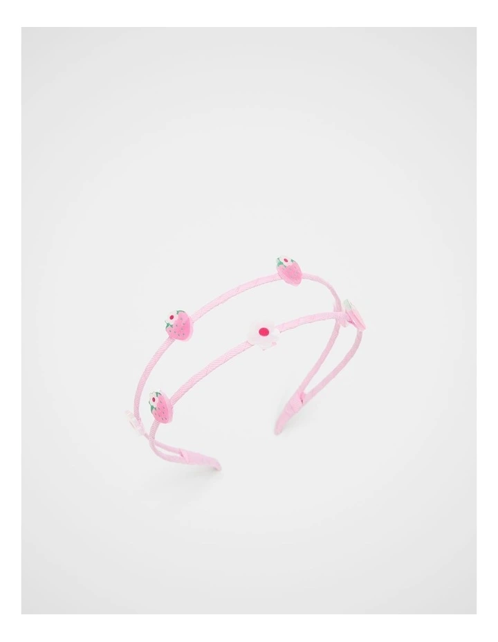 Strawberry Flower Double Headband in Candy Pink image 1