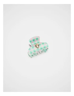 Gingham Claw Clip in Mint