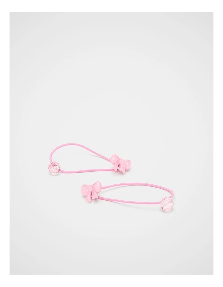 Resin Bow Hair Bobble in Candy Pink image 1