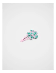 Gingham Flower Snap in Mint
