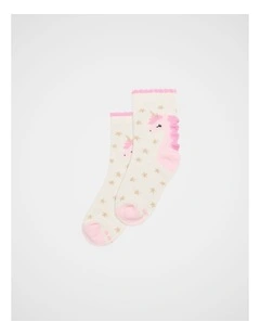 Unicorn Star Sock in Pink Multi