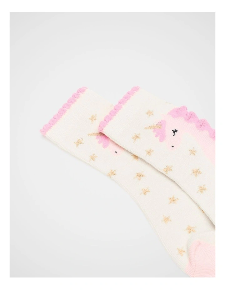 Unicorn Star Sock in Pink Multi image 2