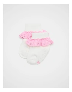 Baby Frill Sock in Candy Pink