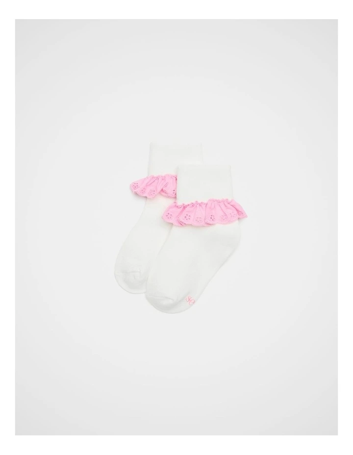 Frill Sock in Candy Pink image 1