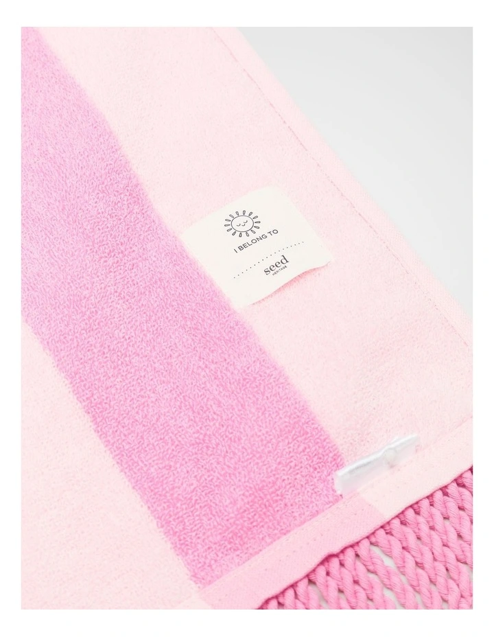 Beach Towel in Candy Pink Stripe image 2