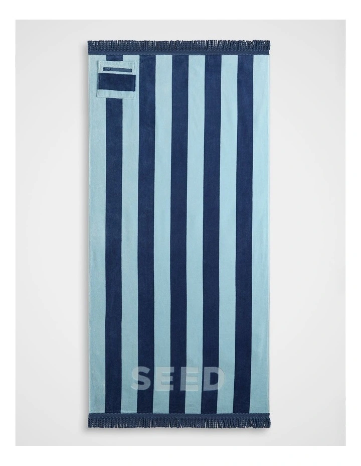 Beach Towel in Washed Navy Stripe image 1