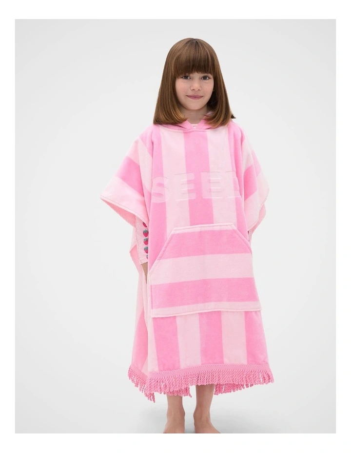 Hooded Towel in Candy Pink Stripe image 1
