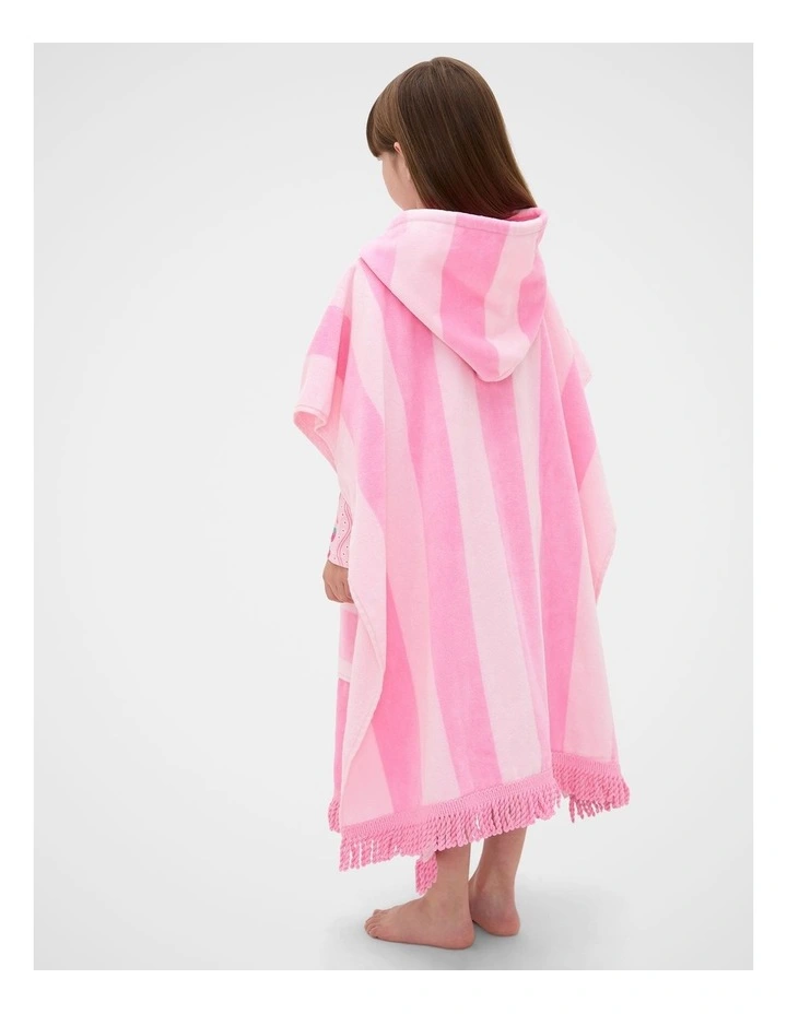 Hooded Towel in Candy Pink Stripe image 2